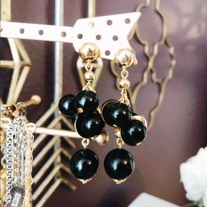 J Crew Black Peapod Cluster Earrings